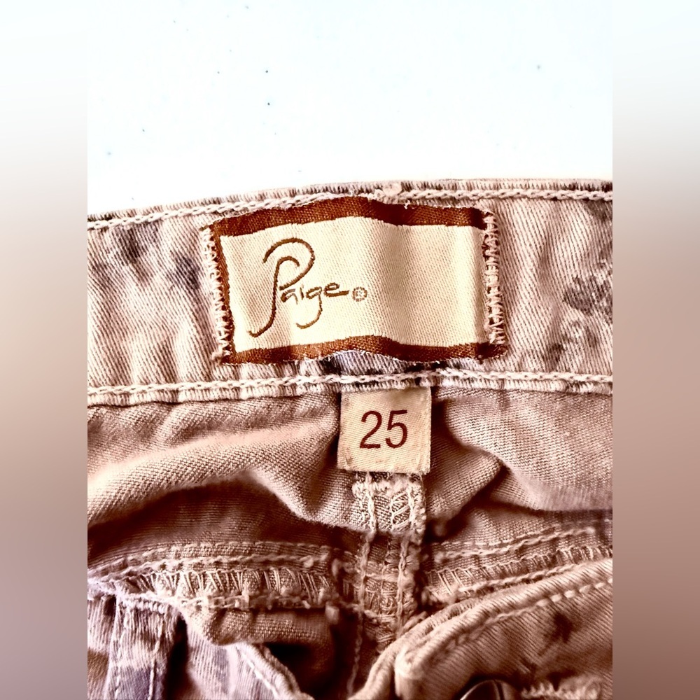 PAIGE “Peg Skinny” Low/Mid Rise Jeans With An All Over Flower Pattern Size 25 - Picture 10 of 14